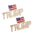2pcs Trump Pin with USA Flag Crystal Trump Lapel Brooch Memorabilia Gift for 2024 United States Presidential Election