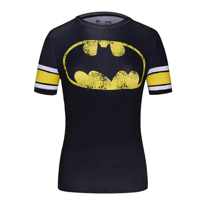 Superman Captain America Pattern Women's Gym Top