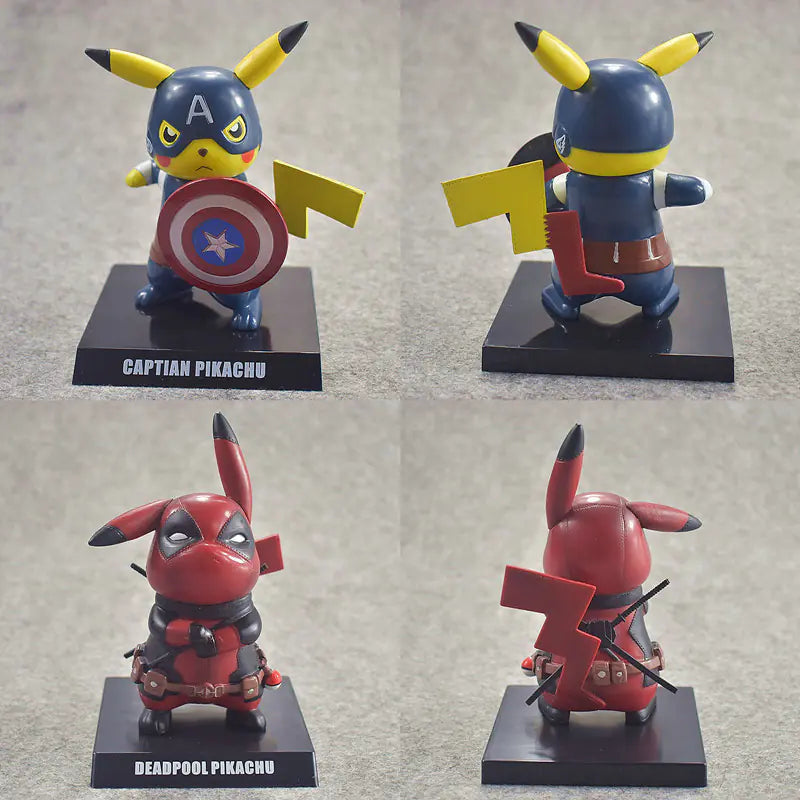 Pikachu Deadpool Captain America Figure Toy Model