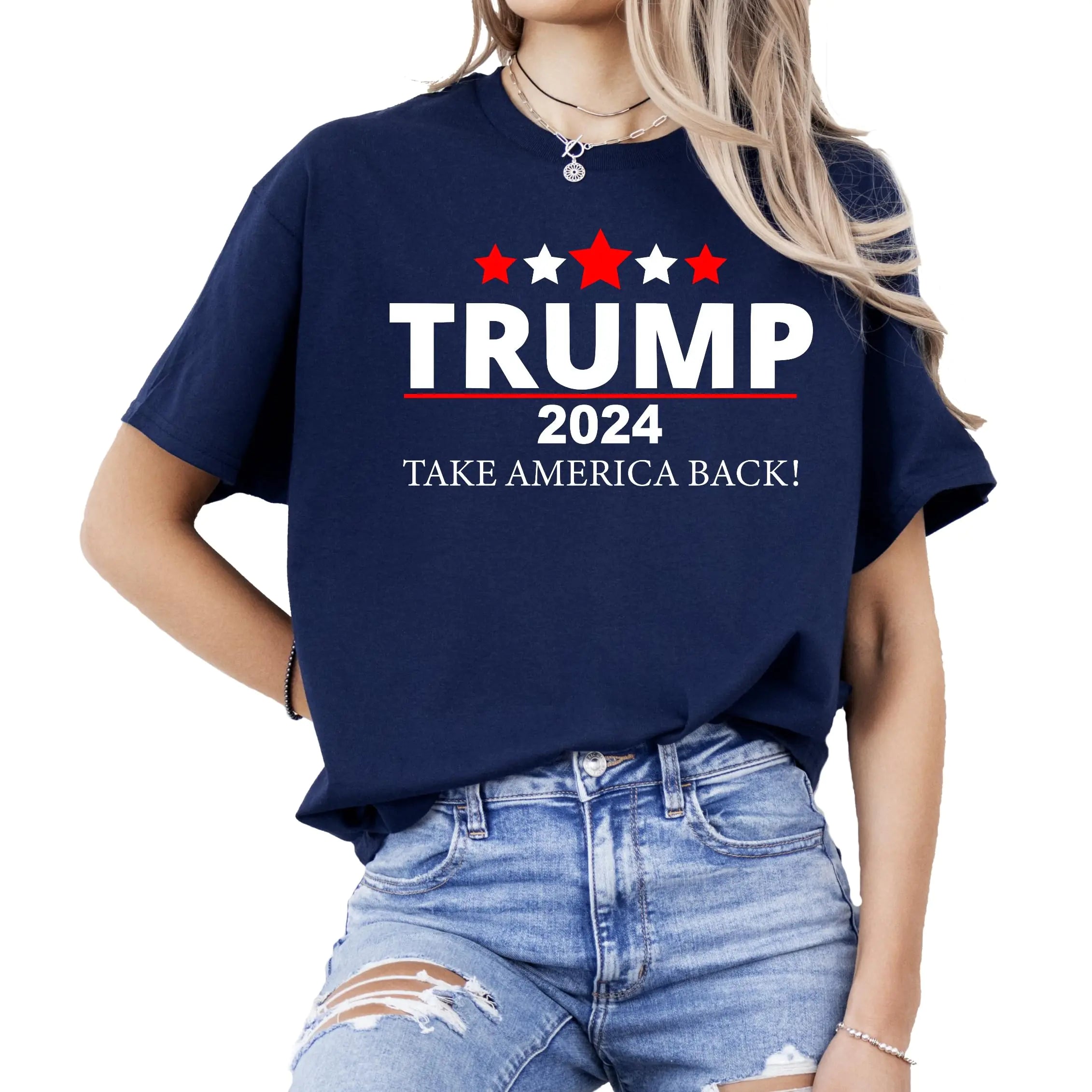 IHK Trump 2024 T-Shirt Trump 2024 Election Trump 2024 Donald Trump 2024 Shirt (US Alpha Large Regular Regular Navy)