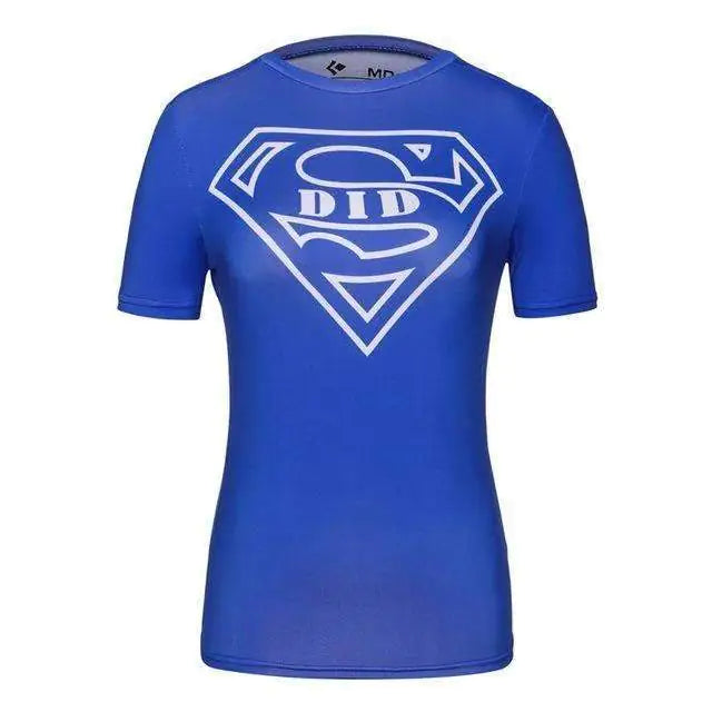 Superman Captain America Pattern Women's Gym Top