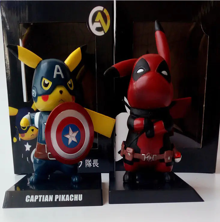 Pikachu Deadpool Captain America Figure Toy Model