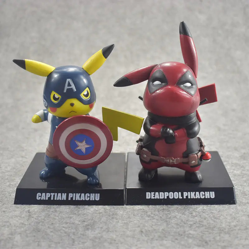 Pikachu Deadpool Captain America Figure Toy Model